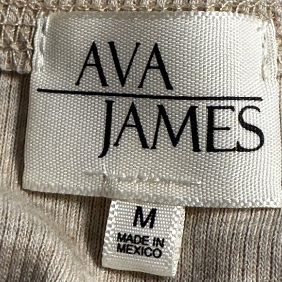 Sleeveless Beige Ava James Button Shoulder Dress SZ M Preppy Old Money NWT - Picture 3 of 9